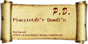 Placzintár Domán névjegykártya